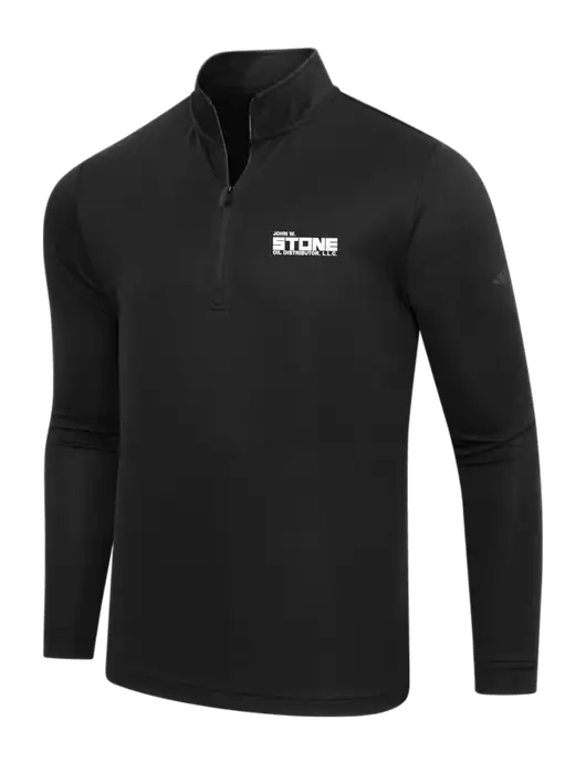 Adidas Black Lightweight Quarter Zip Pullover w/John W. Stone Oil Logo