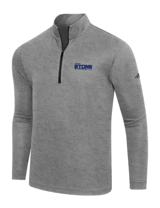Adidas Black Heather  Lightweight Quarter Zip Pullover w/John W. Stone Oil Logo