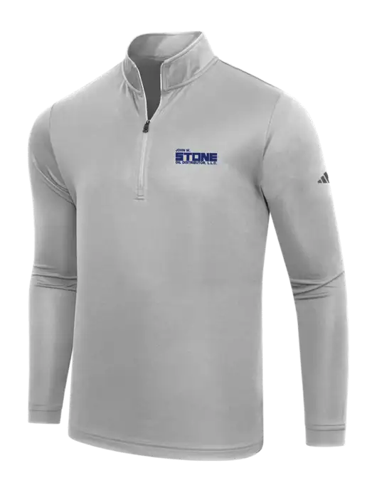Adidas Medium Grey  Lightweight Quarter Zip Pullover w/John W. Stone Oil Logo