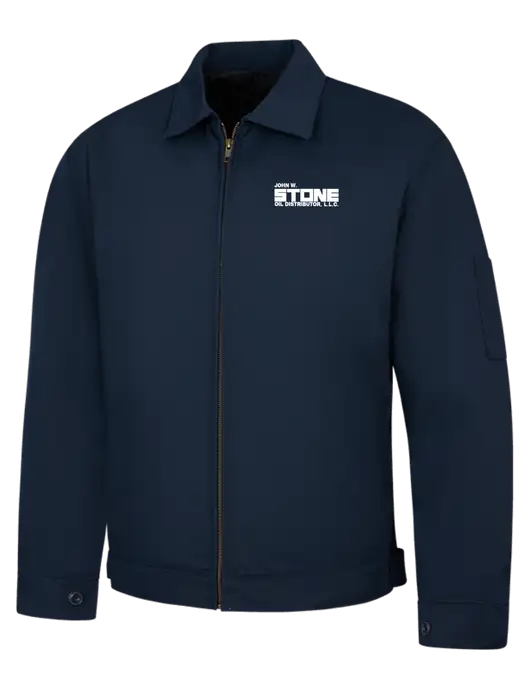 Red Kap Navy Slash Pocket Jacket w/John W. Stone Oil Logo