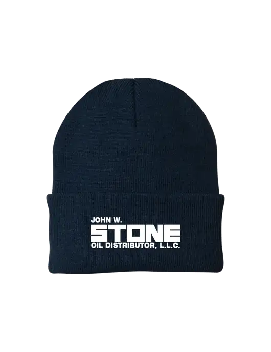 Navy Knit Cap w/John W. Stone Oil Logo