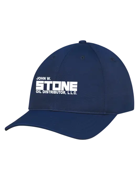 Navy Nylon Twill Performance Cap w/John W. Stone Oil Logo, Est. 1946 Logo