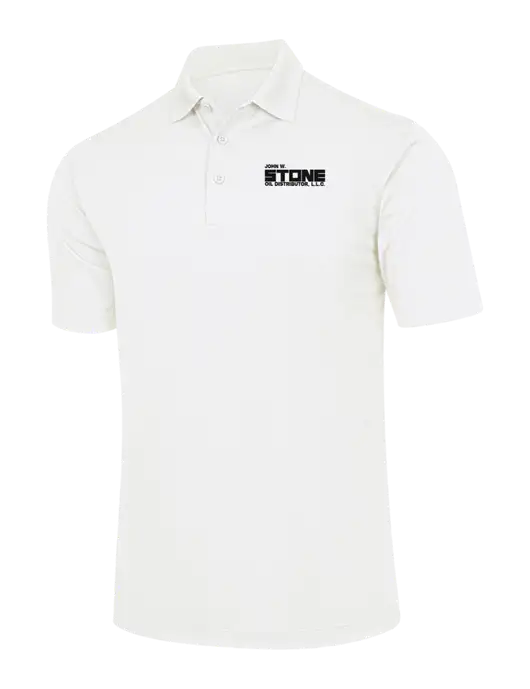 White Micropique Sport-Wick Polo w/John W. Stone Oil Logo