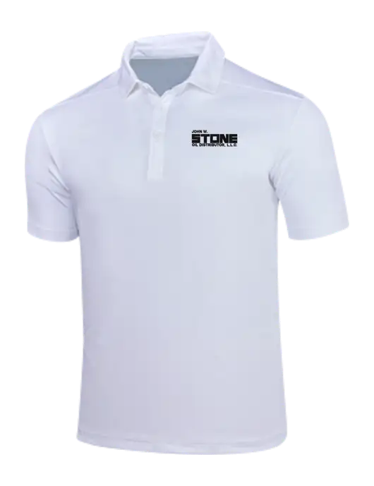 White Posi-UV Pro Polo w/John W. Stone Oil Logo