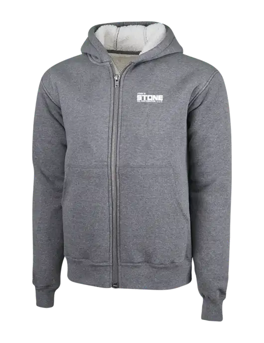 Cornerstone Grey Heather Heavyweight Sherpa Lined Hooded Fleece Jacket w/John W. Stone Oil Logo