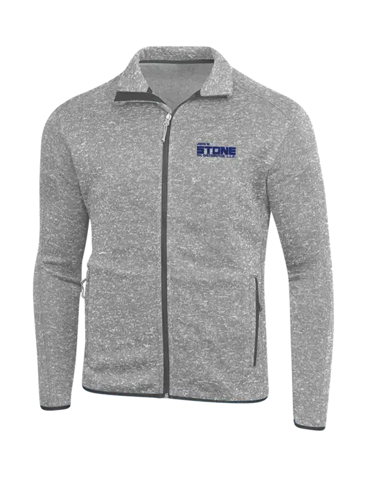 Grey Heather Sweater Fleece Jacket w/John W. Stone Oil Logo
