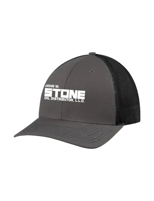 Richardson Adjustable Snapback Original 112 Trucker Cap Dark Grey w/Black Mesh w/John W. Stone Oil Logo