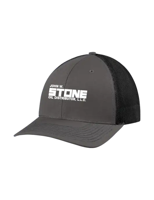 Richardson Adjustable Snapback Original 112 Trucker Cap Dark Grey w/Black Mesh w/John W. Stone Oil Logo