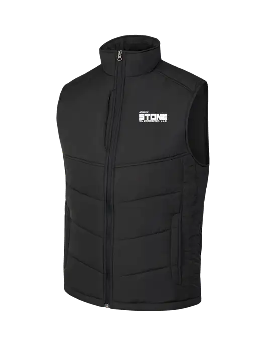 Black/Black Puffy Vest w/John W. Stone Oil Logo