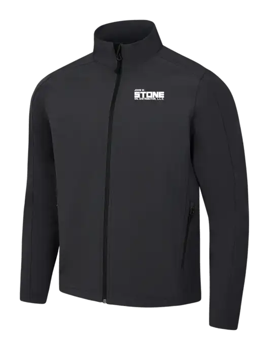 Black Charcoal Heather Core Soft Shell Jacket w/John W. Stone Oil Logo