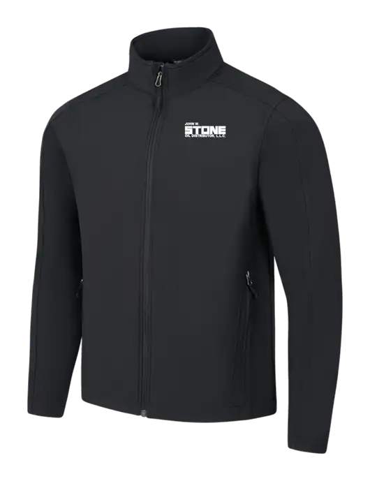 Black Core Soft Shell Jacket w/John W. Stone Oil Logo