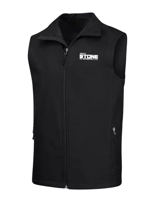 Black Core Soft Shell Vest w/John W. Stone Oil Logo
