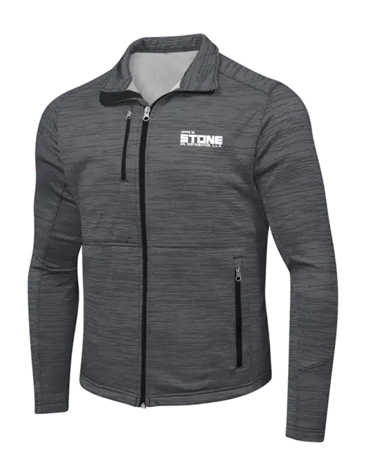 Dark Grey Digi Stripe Fleece Jacket w/John W. Stone Oil Logo
