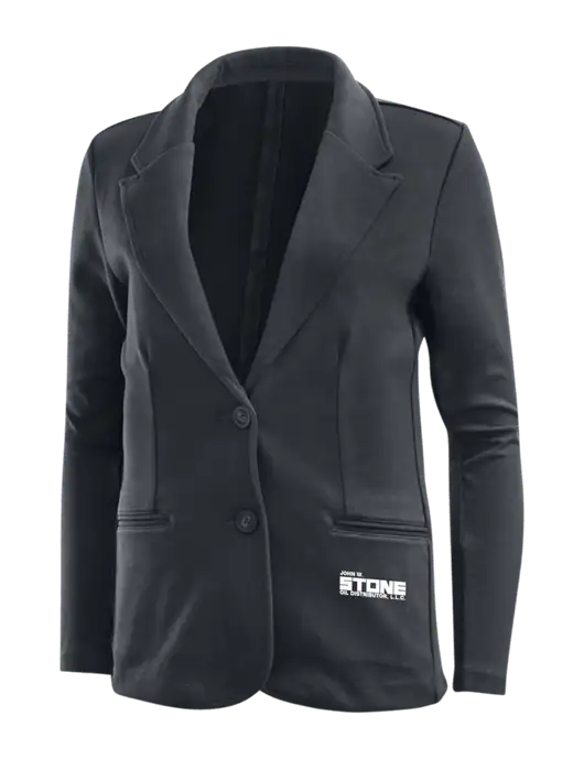 Charcoal Grey Womens Knit Blazer w/John W. Stone Oil Logo