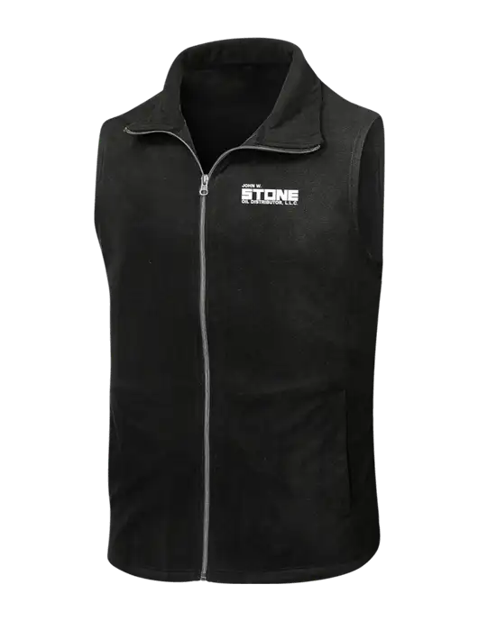 Black Microfleece Vest w/John W. Stone Oil Logo