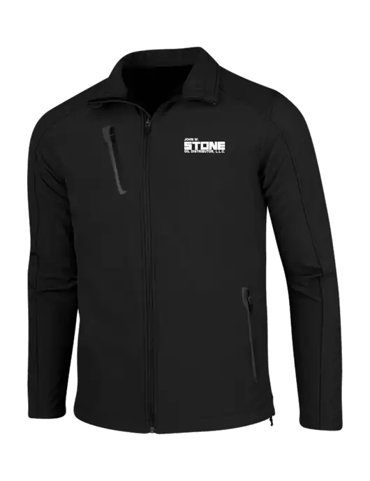 Black Welded Softshell Jacket w/John W. Stone Oil Logo