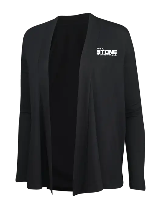 Black Womens Concept Cardigan w/John W. Stone Oil Logo