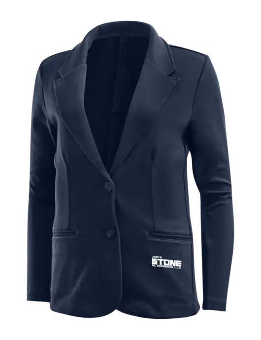 Deep Navy Womens Knit Blazer w/John W. Stone Oil Logo