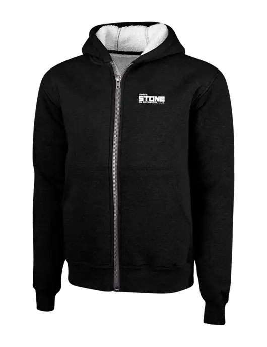 Cornerstone Black Heavyweight Sherpa Lined Hooded Fleece Jacket w/John W. Stone Oil Logo