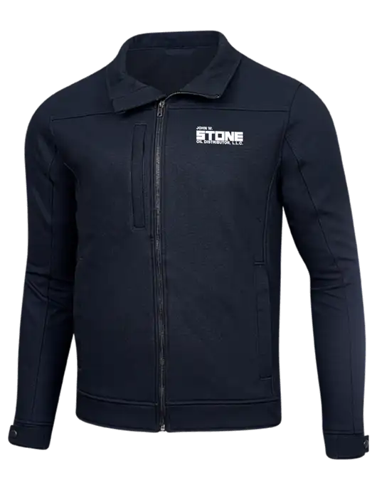 Cornerstone Navy Duck Bonded Soft Shell Jacket w/John W. Stone Oil Logo