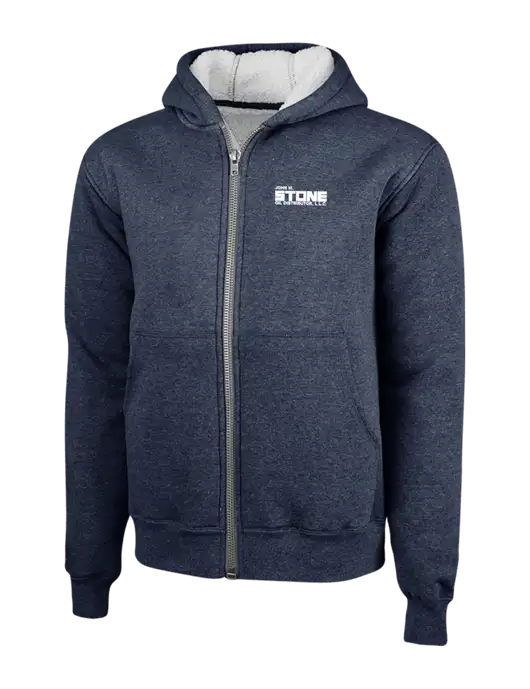 Cornerstone Navy Heavyweight Sherpa Lined Hooded Fleece Jacket w/John W. Stone Oil Logo