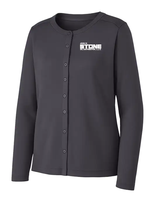 Grey Smoke Womens Concept Stretch Button-Front Cardigan Sweater w/John W. Stone Oil Logo