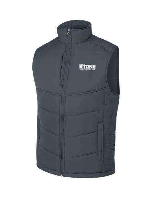 Dark Slate/Black Puffy Vest w/John W. Stone Oil Logo