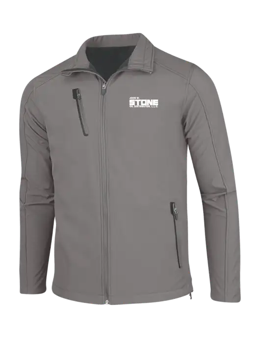 Medium Grey Welded Softshell Jacket w/John W. Stone Oil Logo