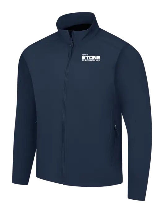 Navy Core Soft Shell Jacket w/John W. Stone Oil Logo
