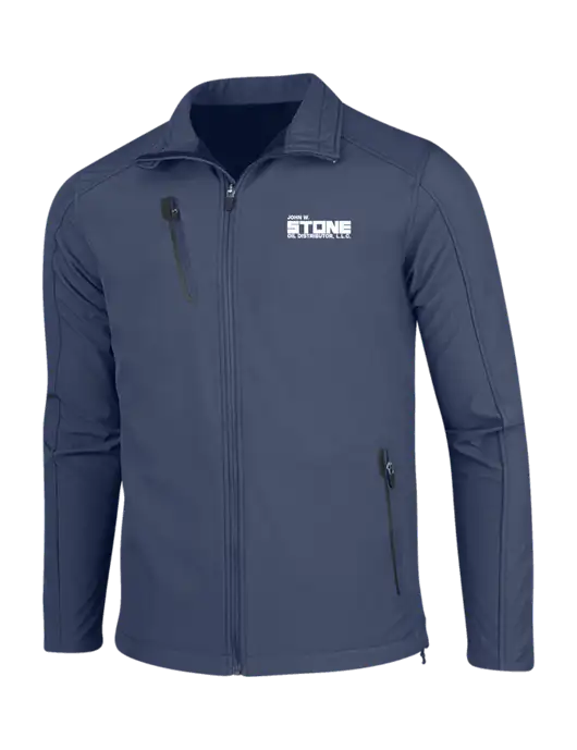 Navy Welded Softshell Jacket w/John W. Stone Oil Logo