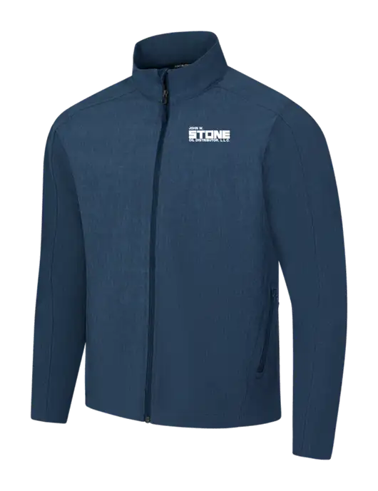 Navy Heather Core Soft Shell Jacket w/John W. Stone Oil Logo