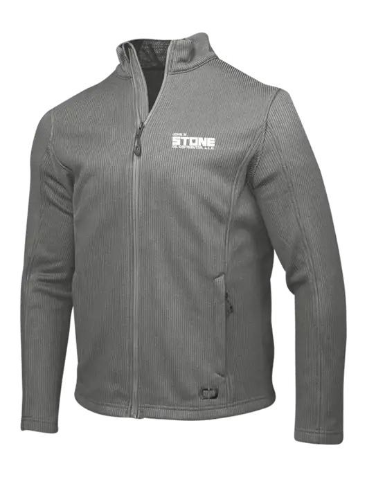 OGIO Medium Grey Grit Fleece Jacket w/John W. Stone Oil Logo