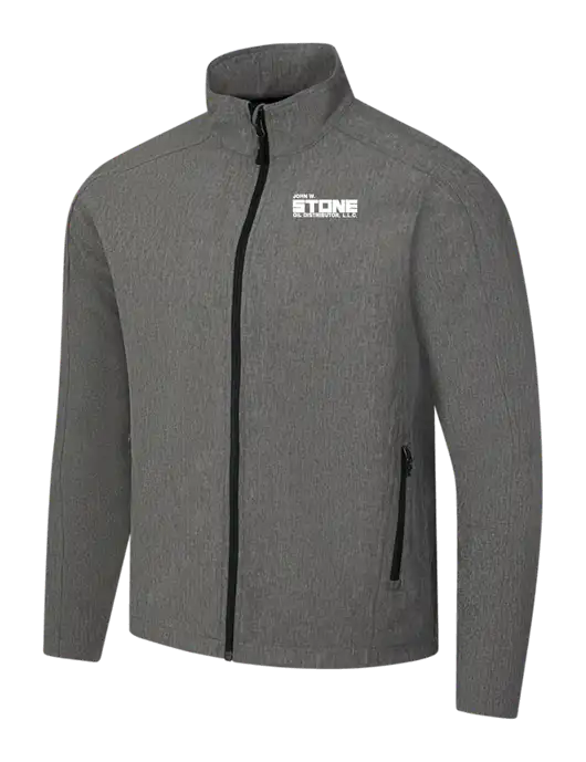 Medium Grey Heather Core Soft Shell Jacket w/John W. Stone Oil Logo