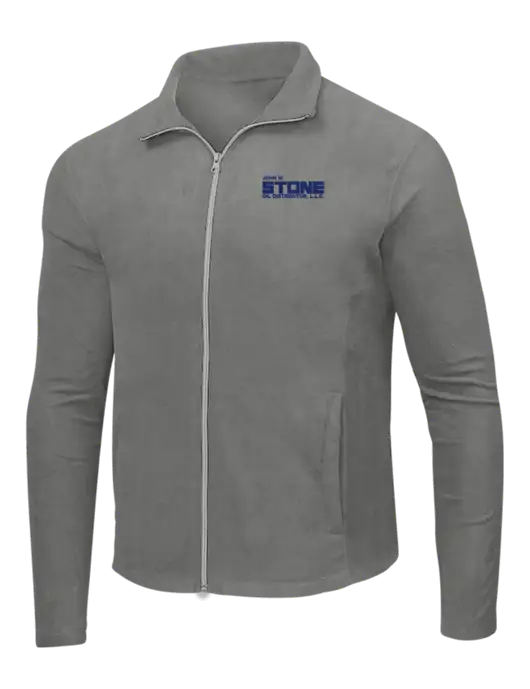 Medium Grey Microfleece Jacket w/John W. Stone Oil Logo