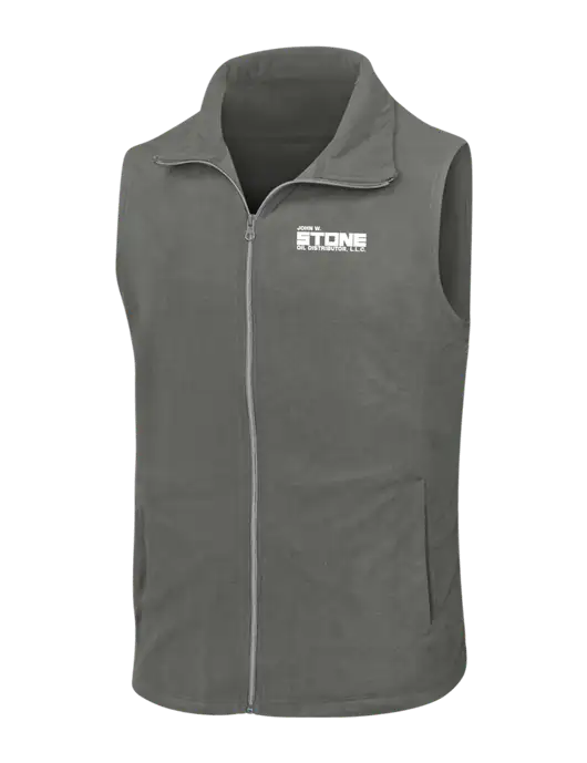Medium Grey Microfleece Vest w/John W. Stone Oil Logo