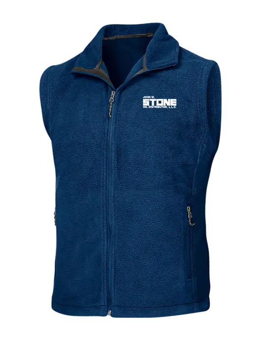 Navy Fleece Vest w/John W. Stone Oil Logo