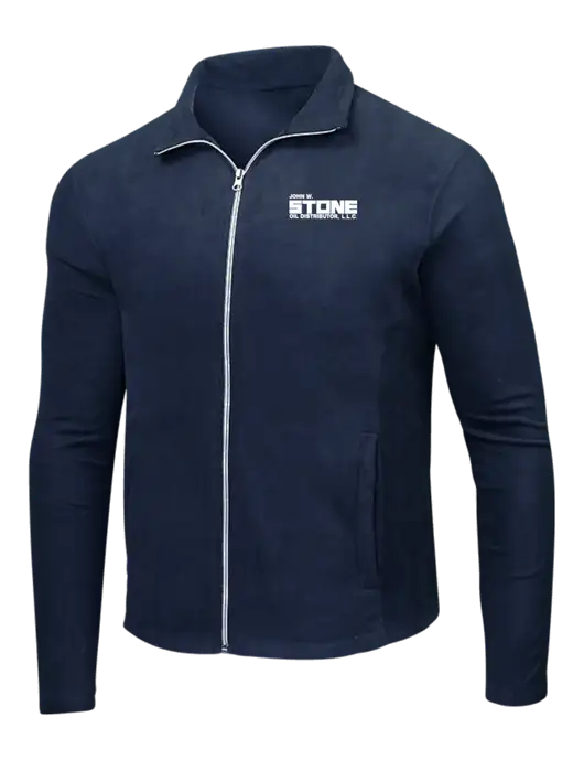 Navy Microfleece Jacket w/John W. Stone Oil Logo