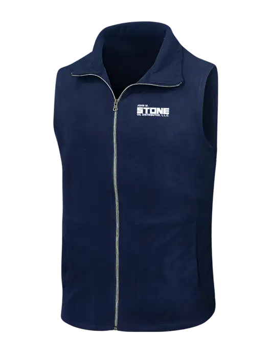 Navy Microfleece Vest w/John W. Stone Oil Logo