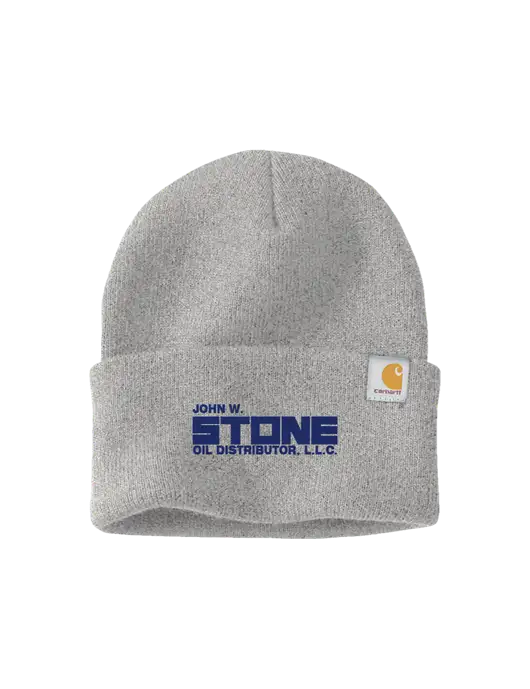 Carhartt Light Grey Heather Watch Cap 2.0 w/John W. Stone Oil Logo