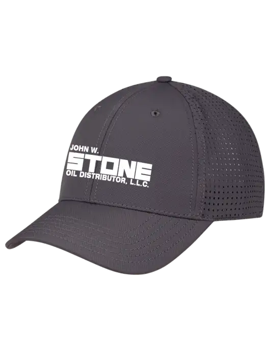 Charcoal Performance Stretchable Cap Hook & Loop w/John W. Stone Oil Logo