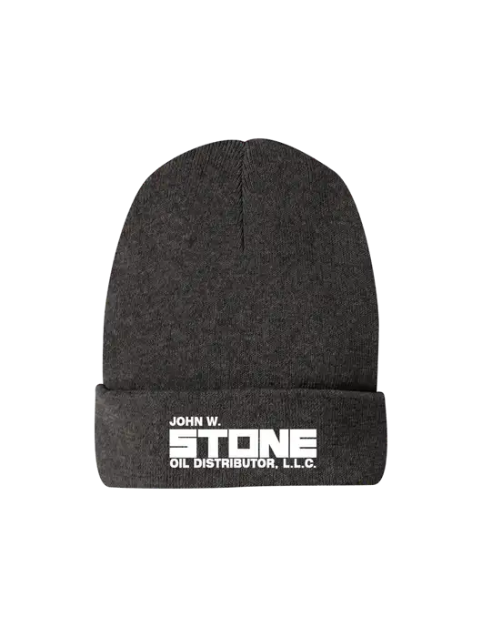 Recycled Charcoal Heather Beanie w/John W. Stone Oil Logo