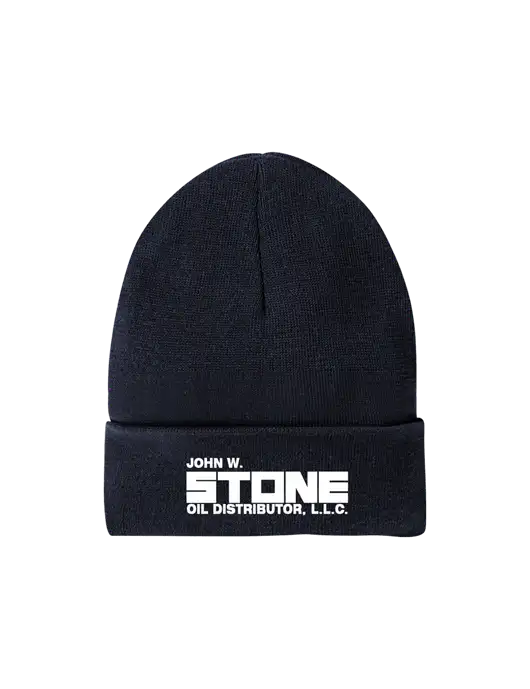 Recycled True Navy Beanie w/John W. Stone Oil Logo
