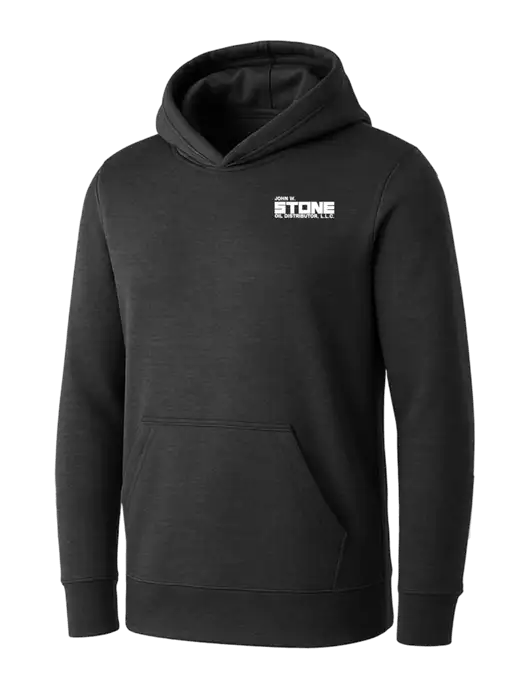 Womens Dark Grey Heather Core Fleece Pullover Hooded Sweatshirt w/John W. Stone Oil Logo