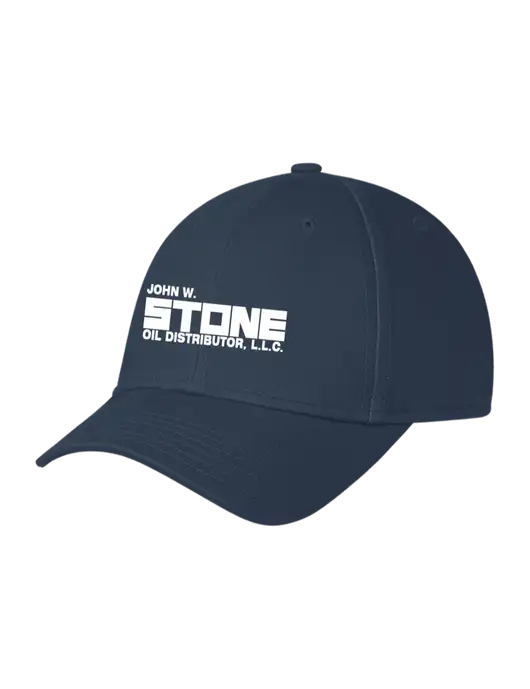 Navy Structured Cap Hook & Loop w/John W. Stone Oil Logo