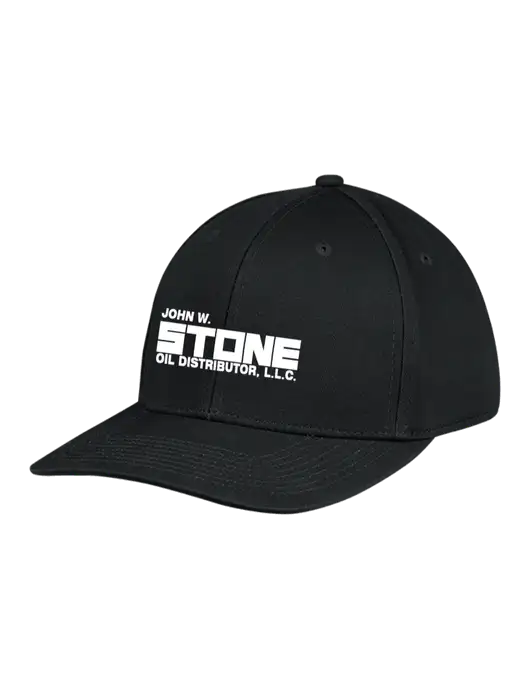 Premium Modern Structured Twill Black Snapback Cap w/John W. Stone Oil Logo