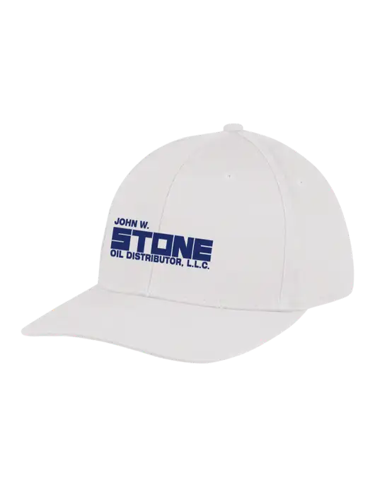 Premium Modern Structured Twill White Snapback Cap w/John W. Stone Oil Logo