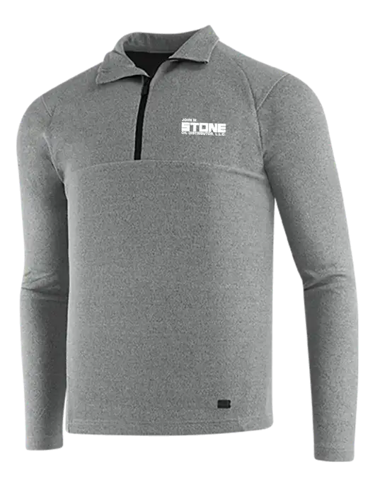 OGIO Petrol Grey Heather Transition 1/4 Zip Pullover w/John W. Stone Oil Logo