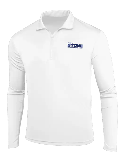 White PosiCharge Competitor 1/4 Zip Pullover w/John W. Stone Oil Logo