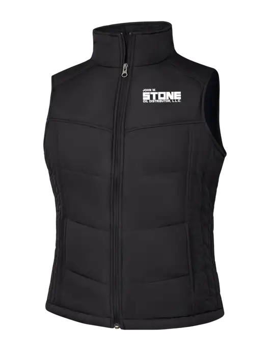 Womens Black/Black Vest w/John W. Stone Oil Logo