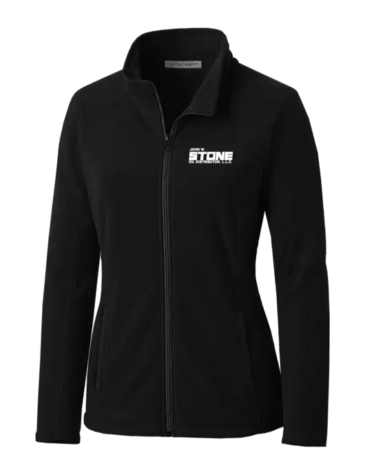 Black Womens Microfleece Jacket w/John W. Stone Oil Logo
